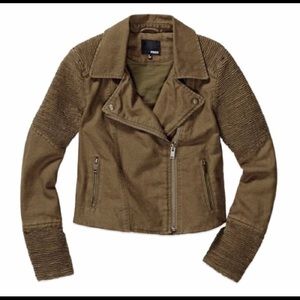Aritzia Wilfred Free brown moto jacket